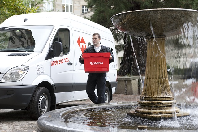 A delivery driver on his way to deliver products to a customer