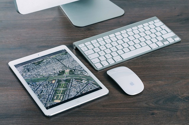 Apple maps displayed on an iPad