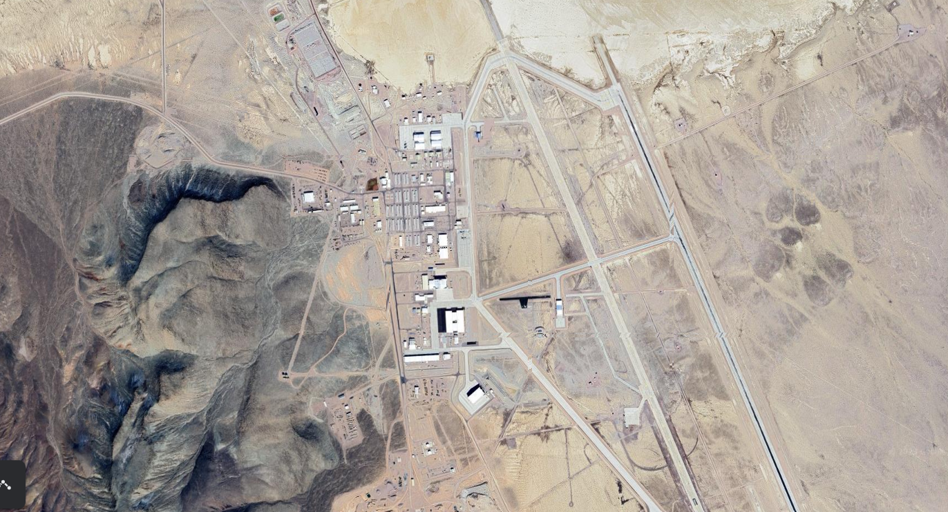 Image of Area 51 on Google Earth.