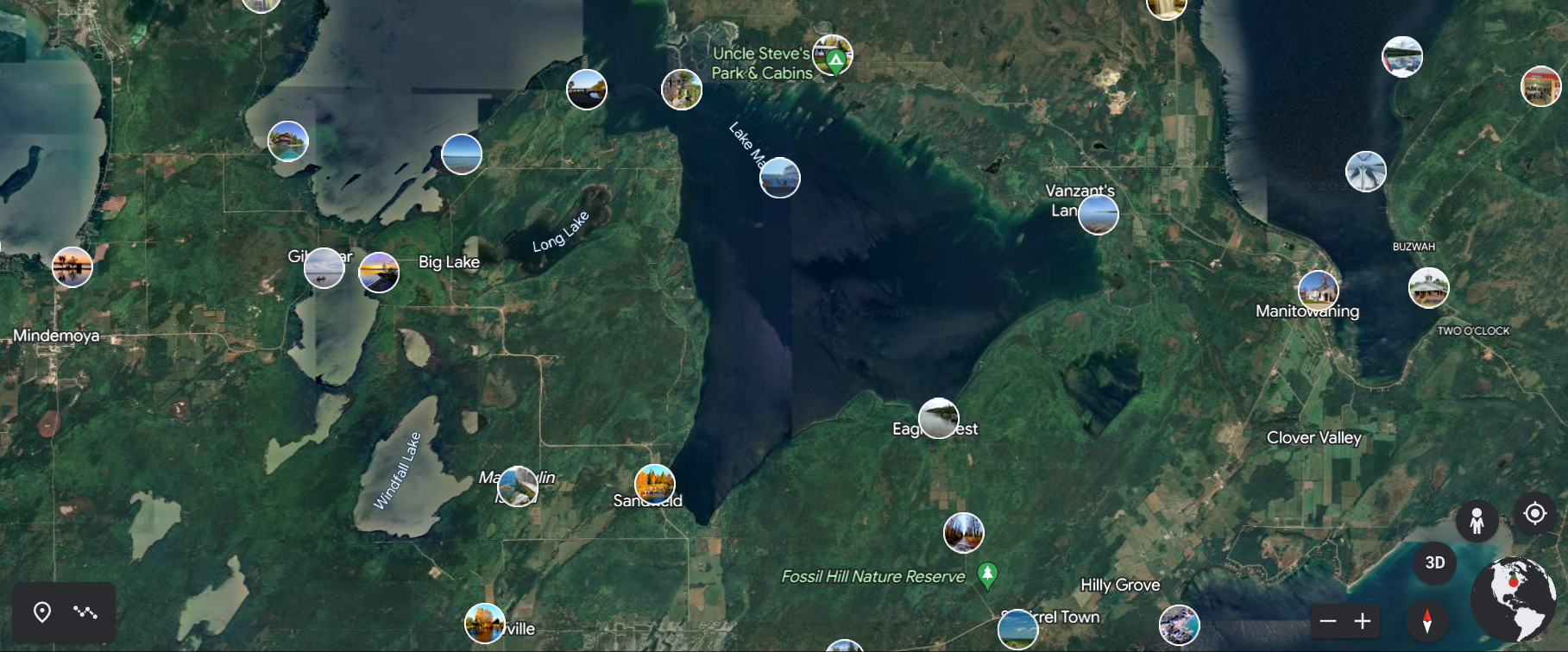 A nameless island on Google Earth.