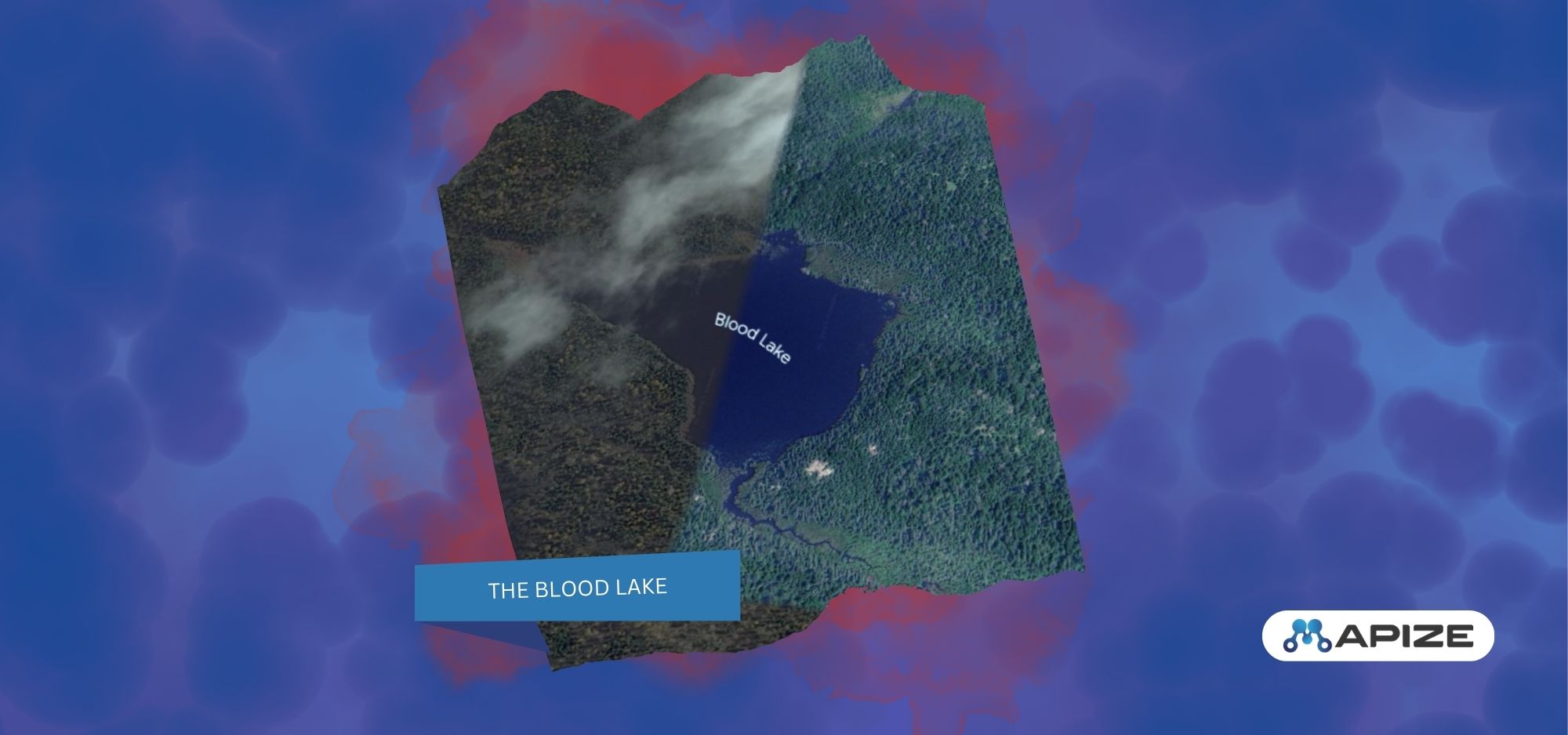 The location of the blood lake on Google Earth.