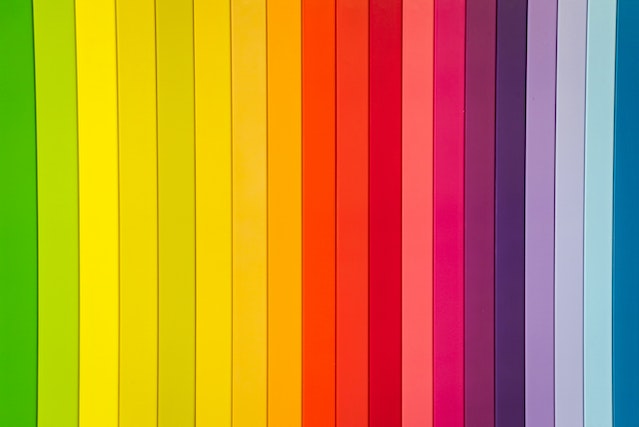 A close-up image of different color gradients.