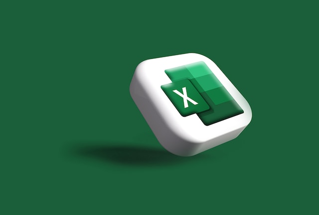 A close-up image of Microsoft Excel 3D logo.