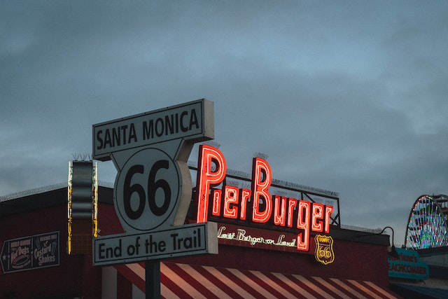The Pier Burger restaurant, the end of Route 66’s trail.