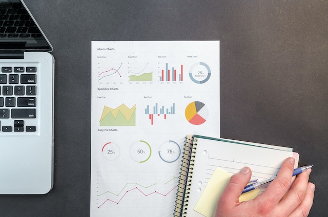 A user drawing insights from different data sets.