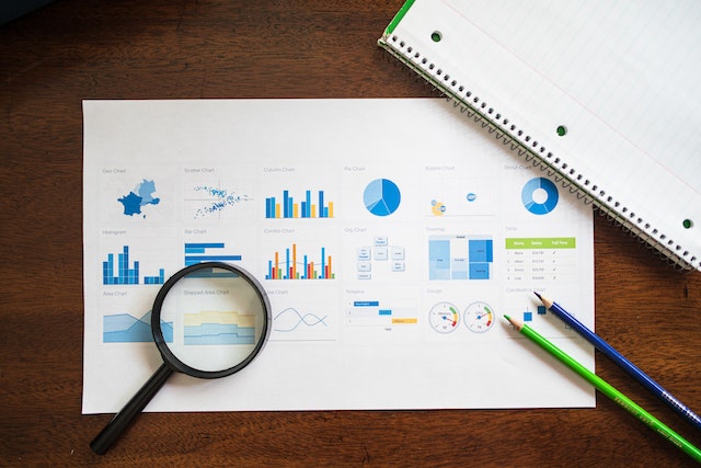 A paper showing different data visualization techniques.