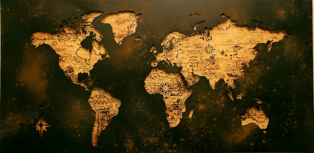 An artistic representation of the world map.
