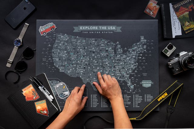 A user studying the map of the United States.