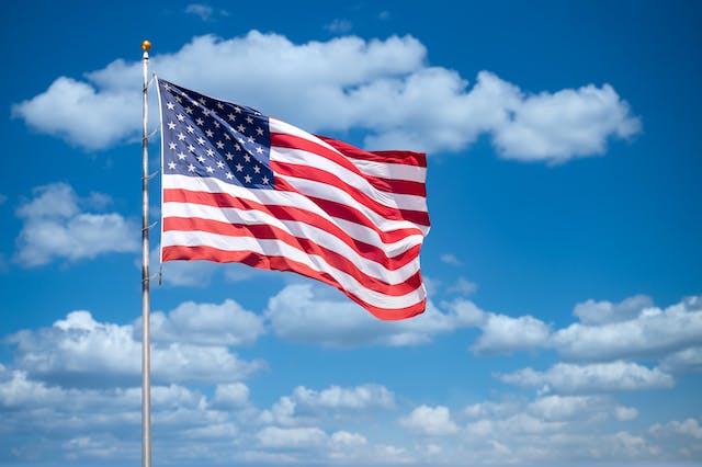The United States flag.